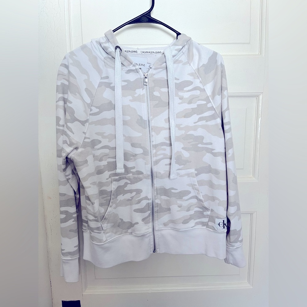 Calvin Klein full zip camo hoodie L